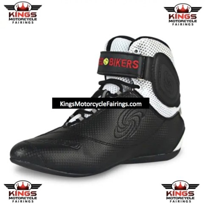 Black, Red & White Riding Tribe Motorcycle Short Boots US: 6