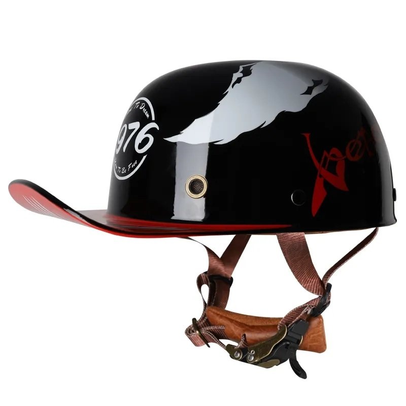 Black, Red & White Venom Retro Baseball Cap Motorcycle Helmet Small (S)= 50-53 CM’s