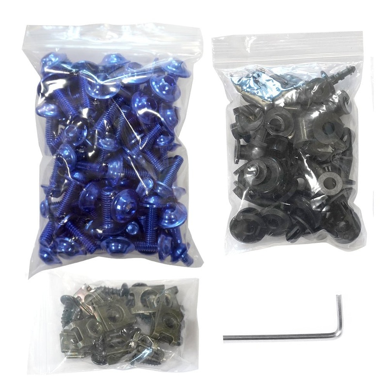 Blue Bolt Kit for Motorcycle Fairing Installation – UnIversal Fit Blue