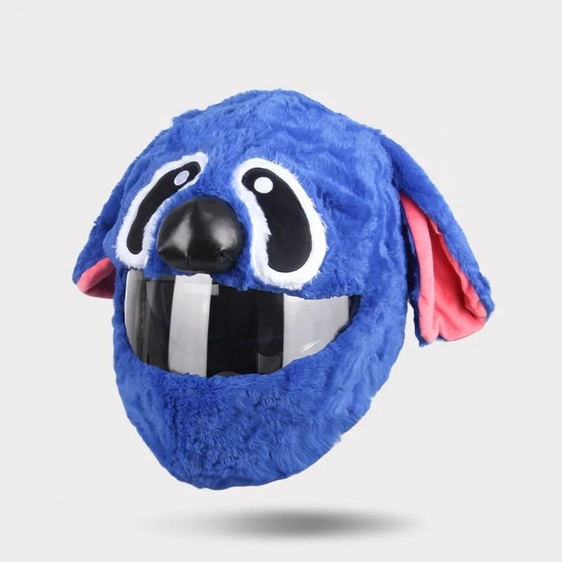 Blue Dog Cartoon Motorcycle Helmet Cover