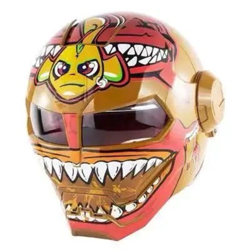 Brown Shark Iron Man Motorcycle Helmet Medium (M)= 57-58 CM’s