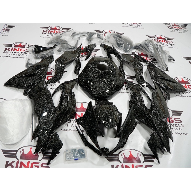 Fairing kit for a Kawasaki Ninja ZX6R 636 (2019-2023) Faux Forged Carbon Fiber No Seat Cowl No Bolt Kit No Tank