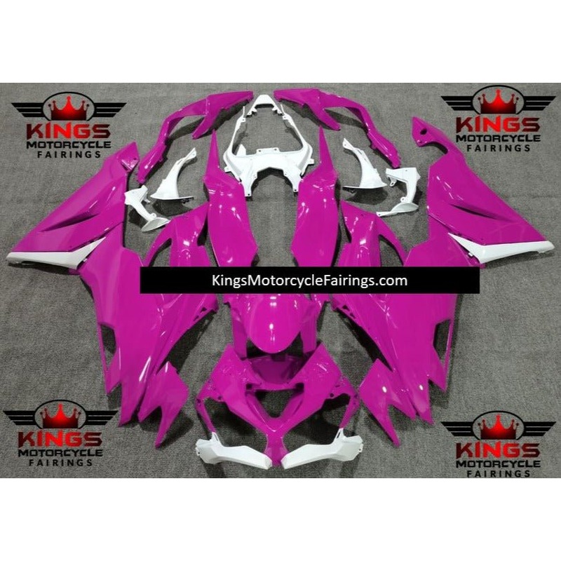 Fairing kit for a Kawasaki Ninja ZX6R 636 (2019-2023) Pink & White No Seat Cowl No Bolt Kit No Tank