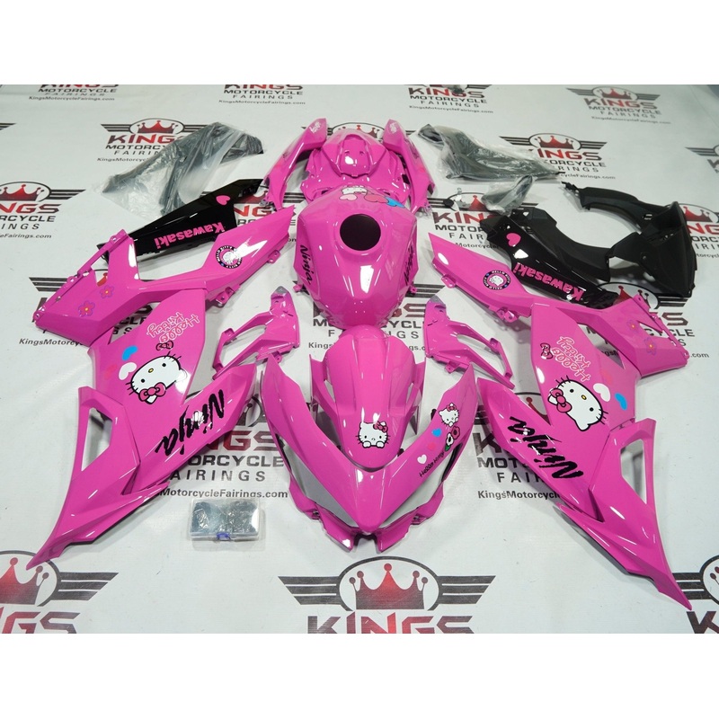 Fairings for Kawasaki Ninja 400 (2018-2023) Pink Hello Kitty No Tank No Seat Cowl No Bolt Kit