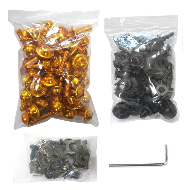 Gold Bolt Kit for Motorcycle Fairing Installation – UnIversal Fit Gold