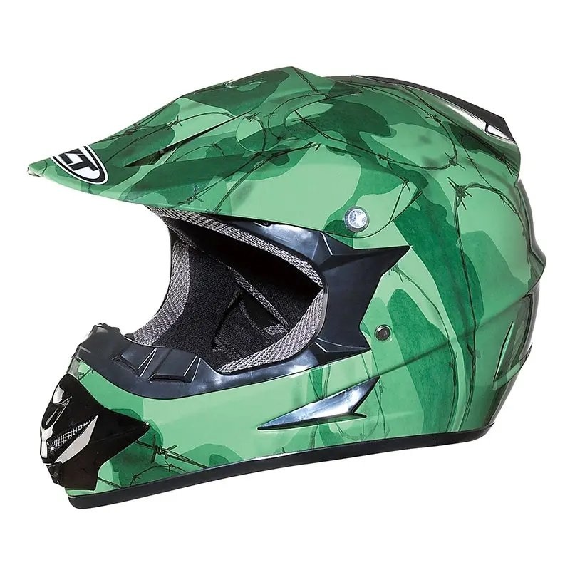Green Camouflage Dirt Bike Motorcycle Helmet Small (S)= 50-53 CM’s