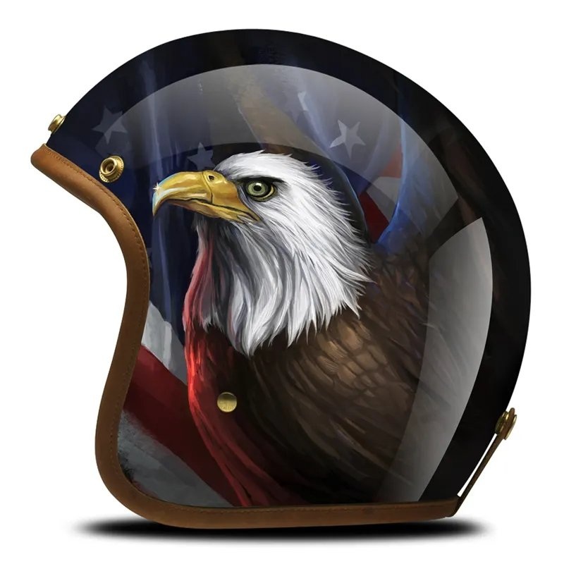 Hand Painted American Eagle Retro Motorcycle Helmet Small (S)= 50-53 CM’s