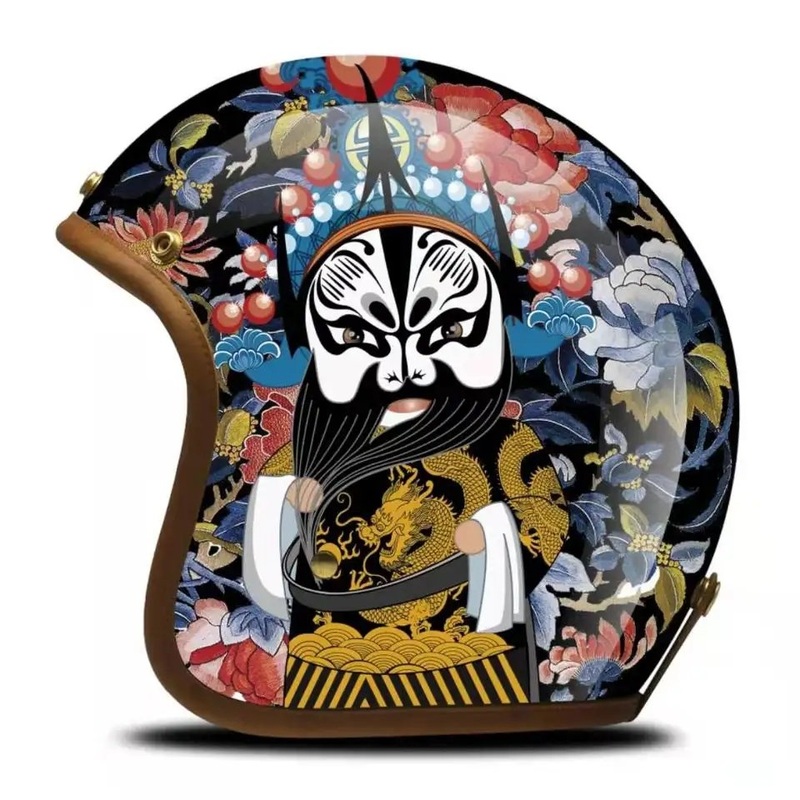 Hand Painted Asian Cartoon Motorcycle Helmet Small (S)= 50-53 CM’s
