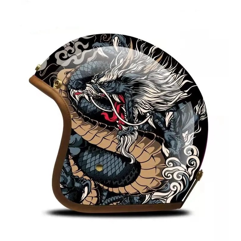 Hand Painted Asian Dragon Motorcycle Helmet Small (S)= 50-53 CM’s