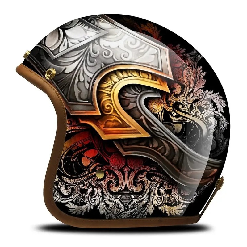 Hand Painted Battle of the Sacred Valley Retro Motorcycle Helmet Small (S)= 50-53 CM’s