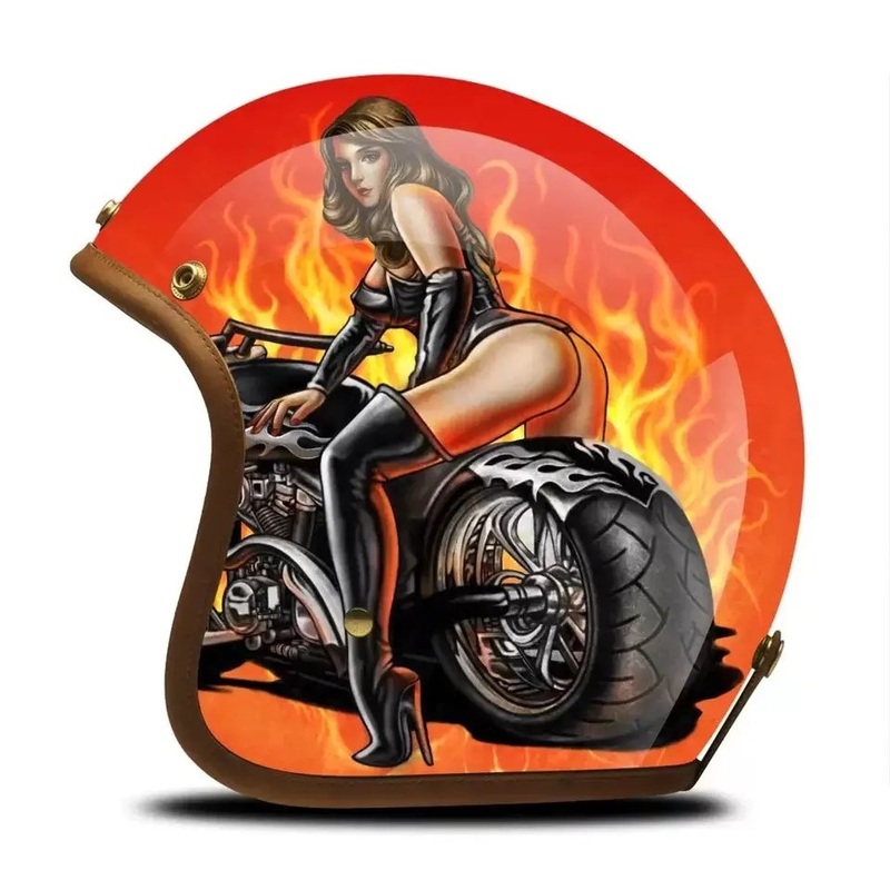 Hand Painted Biker Babe Motorcycle Helmet Small (S)= 50-53 CM’s