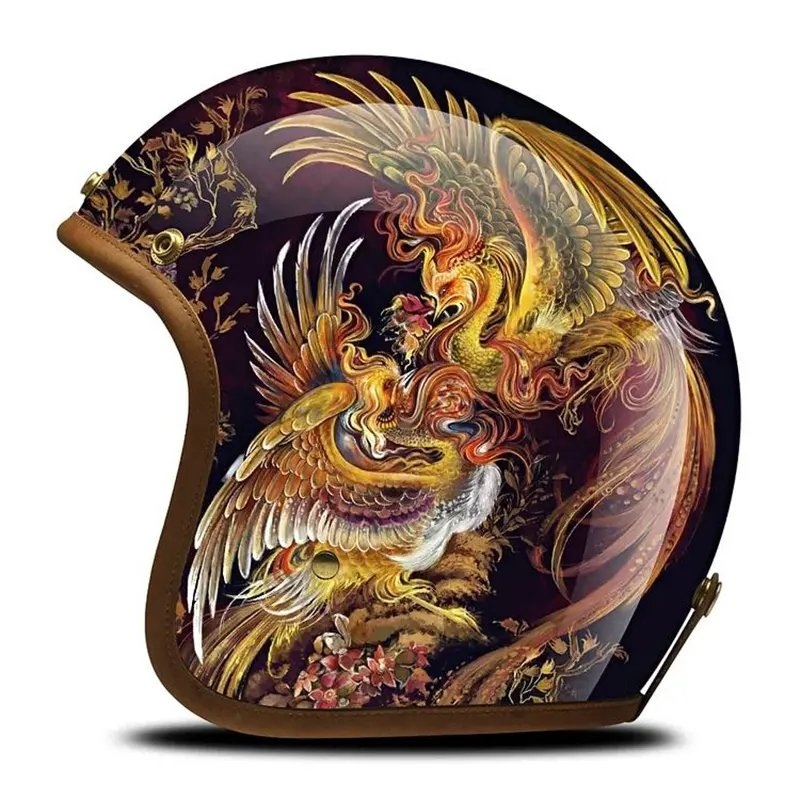 Hand Painted Phoenix Bird Motorcycle Helmet Small (S)= 50-53 CM’s