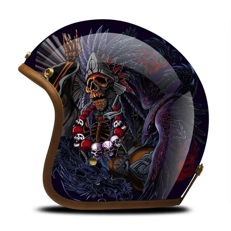 Hand Painted Skeleton Headdress Motorcycle Helmet Small (S)= 50-53 CM’s