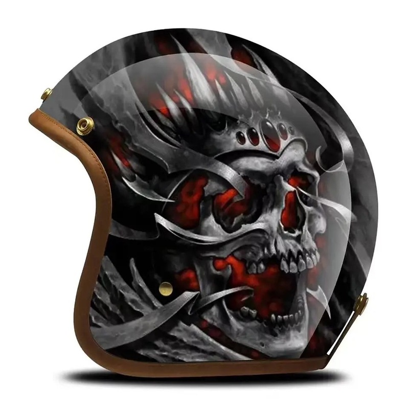 Hand Painted Warrior Skull Motorcycle Helmet Small (S)= 50-53 CM’s