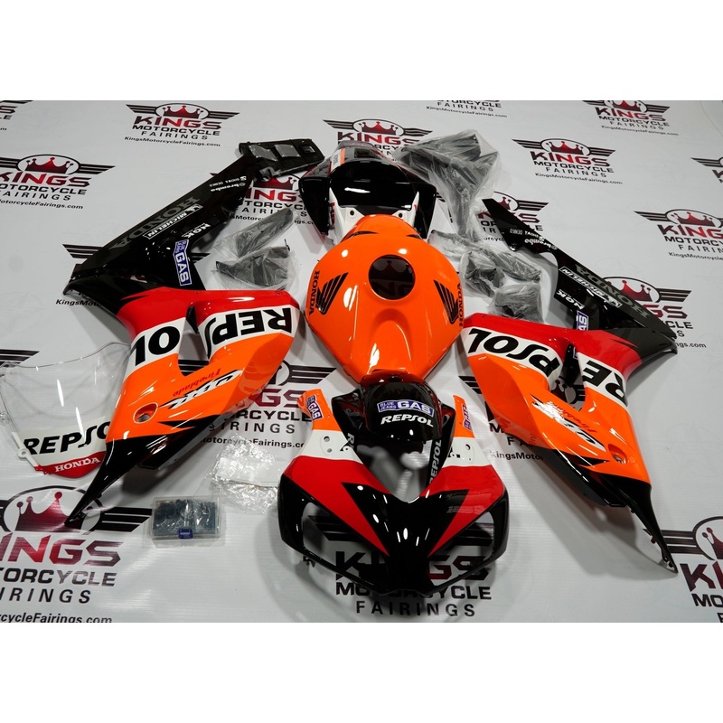 Honda CBR1000RR (2006-2007) Orange, Black, Red, White & Gray REPSOL Fairings No Seat Cowl No Bolt Kit No Tank