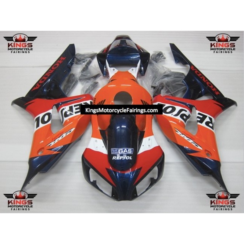 Honda CBR1000RR (2006-2007) Orange, Red, Dark Blue & White REPSOL Fairings No Seat Cowl No Bolt Kit No Tank