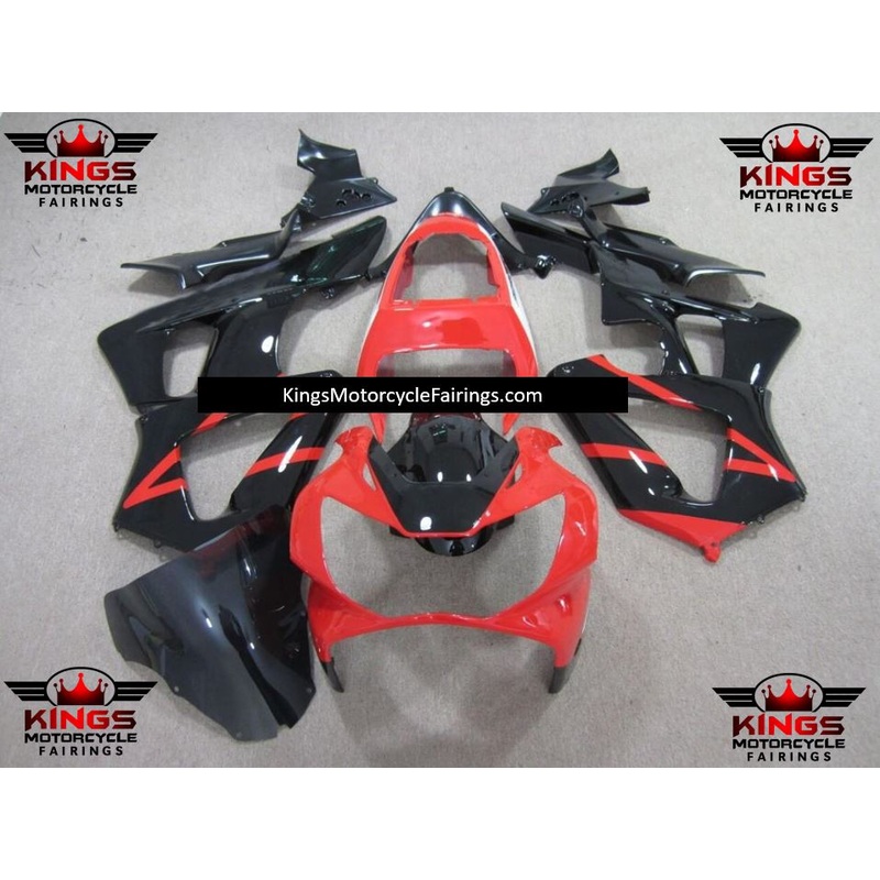 Honda CBR900RR 929 (2000-2001) Black, Red & White Fairings Clear Windscreen: Free No Bolt Kit
