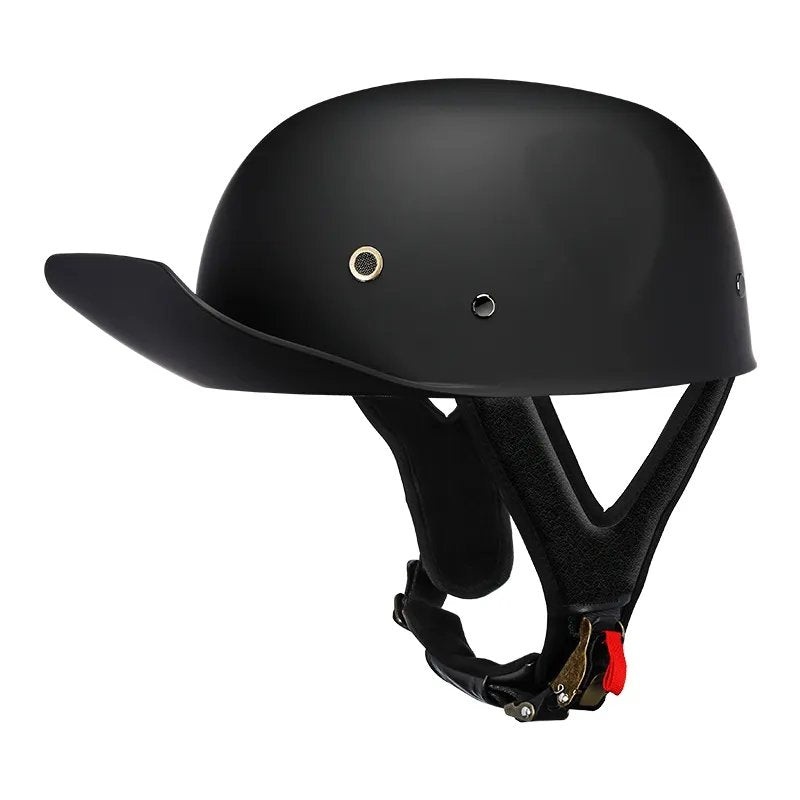 Matte Black Vintage Baseball Cap Motorcycle Helmet Small (S)= 50-53 CM’s