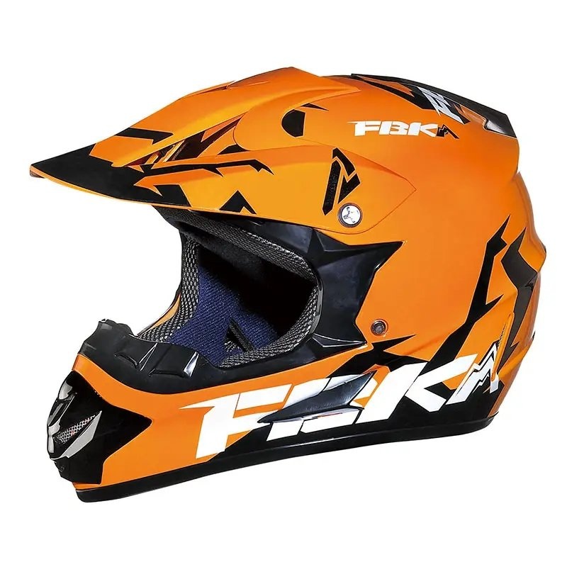 Orange, Black & White Dirt Bike Motorcycle Helmet Small (S)= 54-55 CM’s
