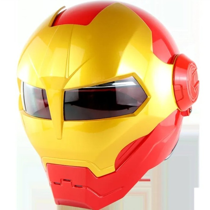 Red & Gold Iron Man Motorcycle Helmet Medium (M)= 57-58 CM’s