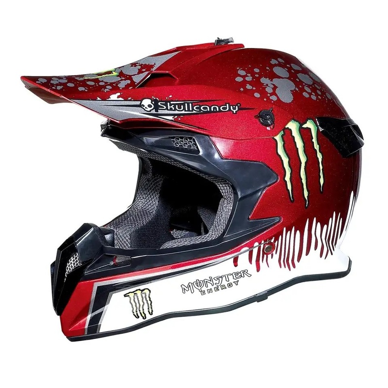 Red & White Monster Energy Dirt Bike Motorcycle Helmet Small (S)= 54-55 CM’s
