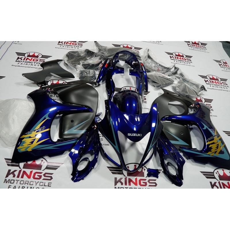 Suzuki GSX1300R Hayabusa (2008-2020) Navy Blue, Matte Black, Blue & Gold Fairings No Seat Cowl No Bolt Kit No Tank