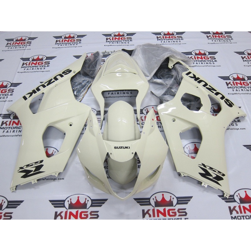 Suzuki GSXR1000 (2003-2004) Gloss Pearl Tan & Black Fairings Clear Windscreen: Free No Seat Cowl No Bolt Kit