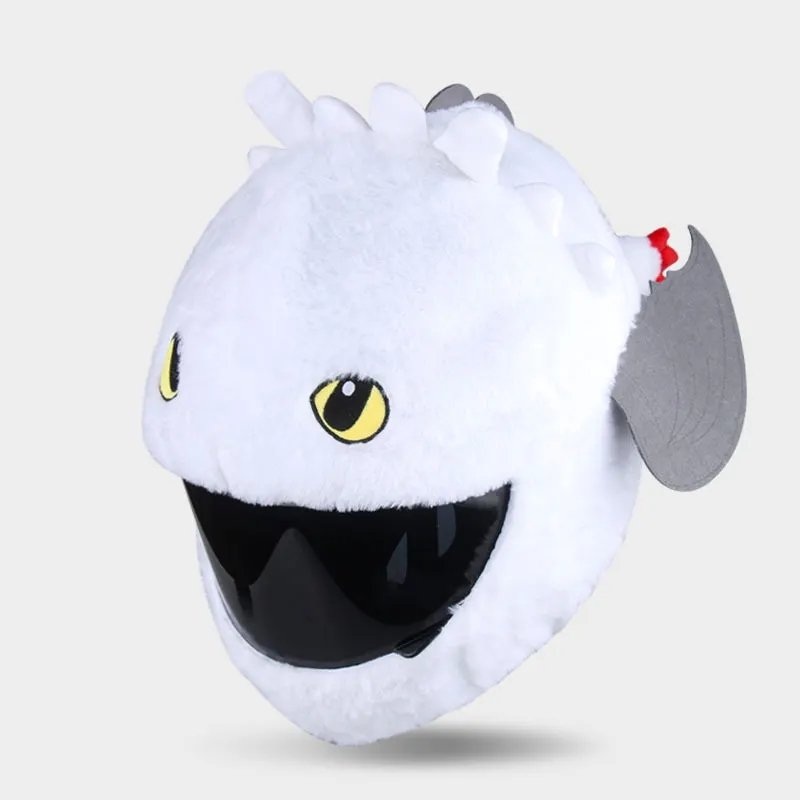 White Dragon Cartoon Motorcycle Helmet Cover