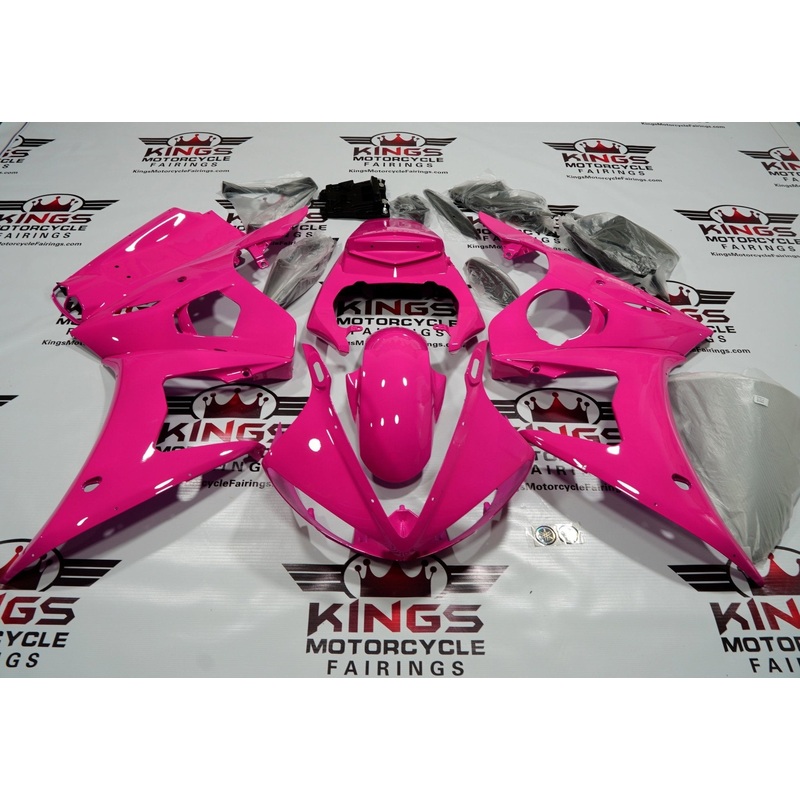 Yamaha YZF-R6 (2003-2004) Hot Pink Fairings Clear Windscreen: Free No Seat Cowl No Bolt Kit