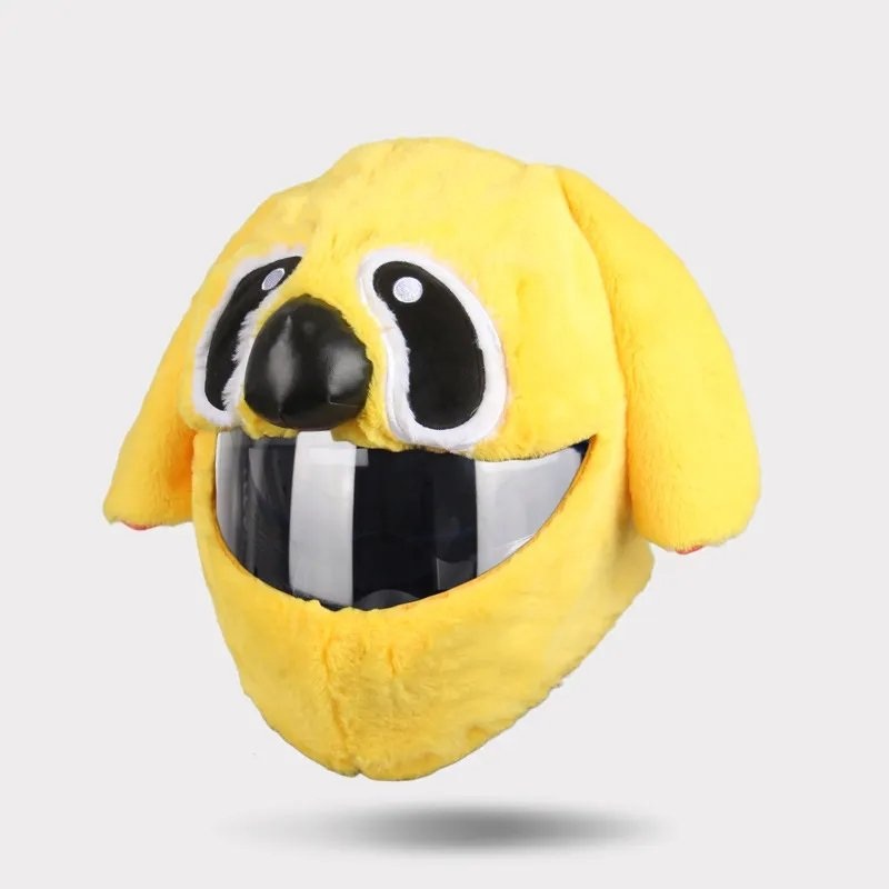 Yellow Dog Cartoon Motorcycle Helmet Cover