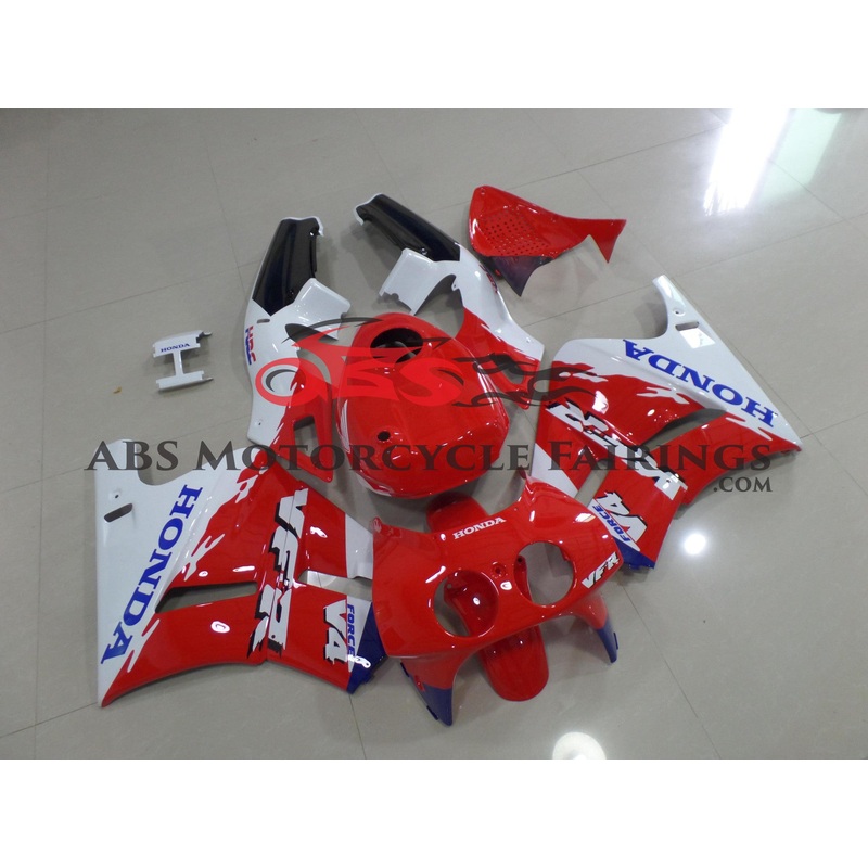 1989 Honda VFR400R NC30 Red, White with Tank Red & White with Tank Clear (Injection Mold) Select Bolt Kit