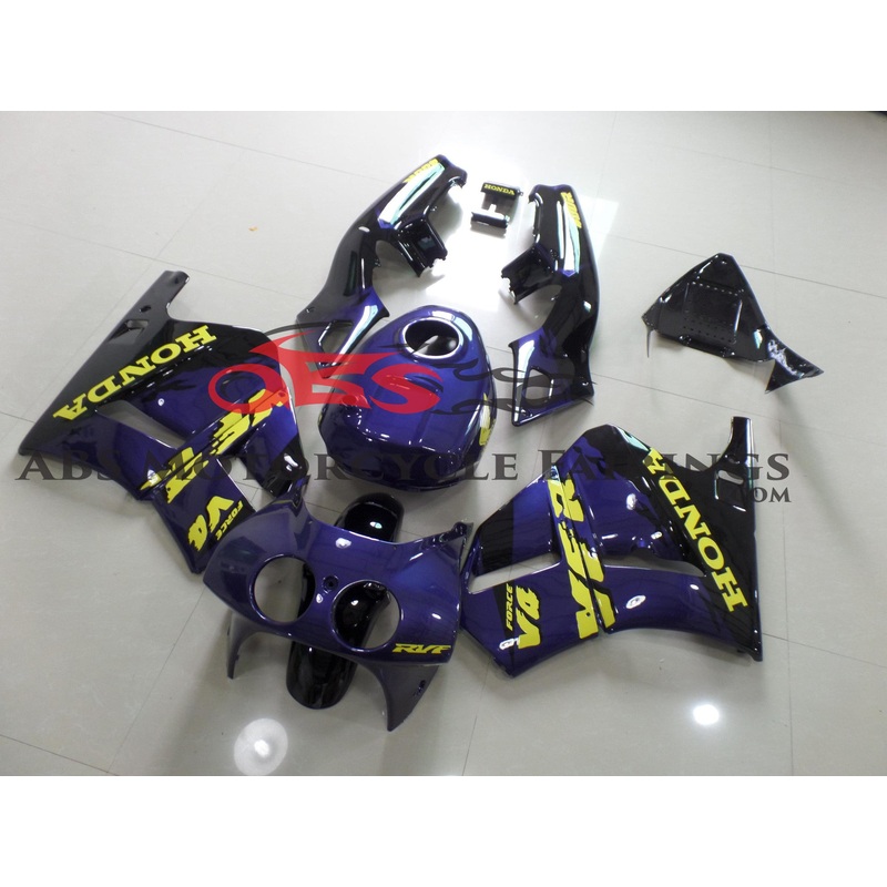 Dark Blue & Black 1989 Honda VFR400R NC30 Dark Blue & Black Clear (Injection Mold) Select Bolt Kit