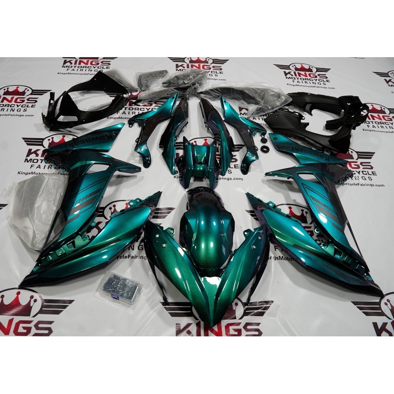 Fairings for Kawasaki Ninja 650 (2017-2019) Chameleon Green, Blue, Purple, Matte Black Clear Windscreen: Free No Bolt Kit No Tank