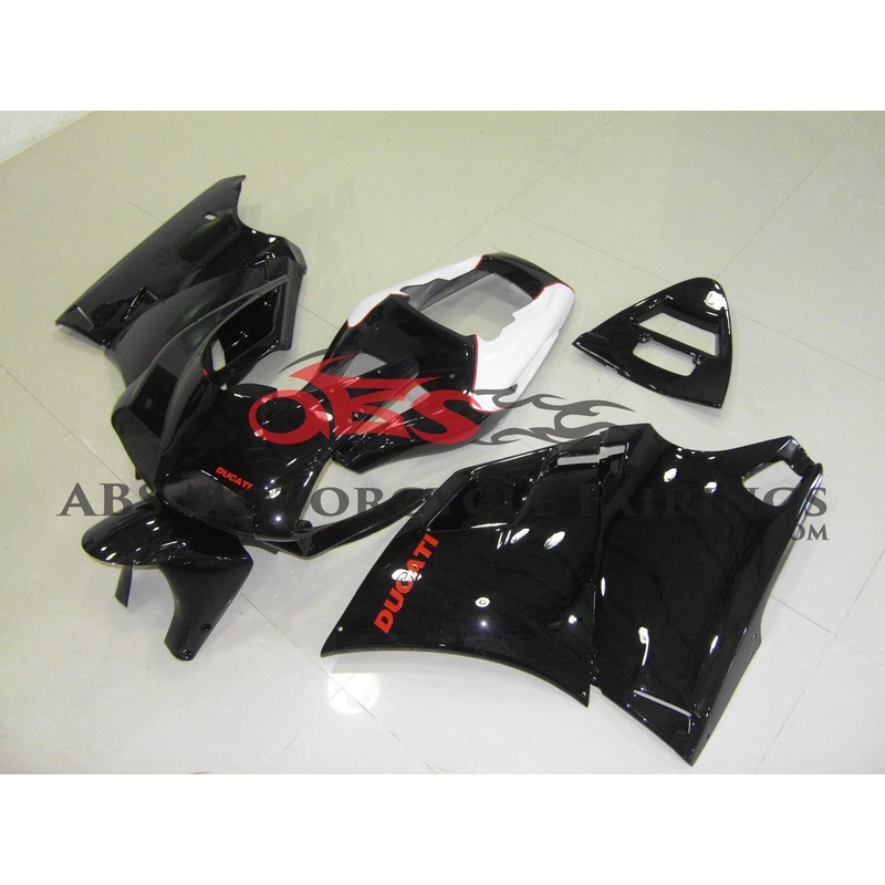 Gloss Black with Red Decals 1998-2002 DUCATI 748 Gloss Black with Red Decals Clear (Injection Mold) Select Bolt Kit