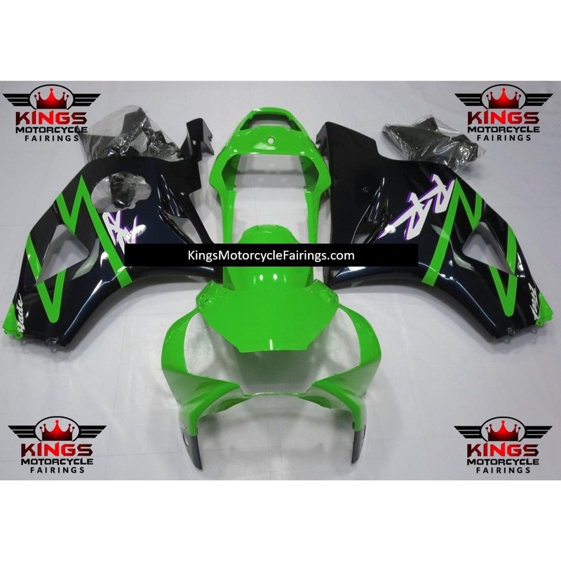 HONDA CBR900RR 954 (2002-2003) Black, Green & White Fairings Clear Windscreen: Free No Bolt Kit