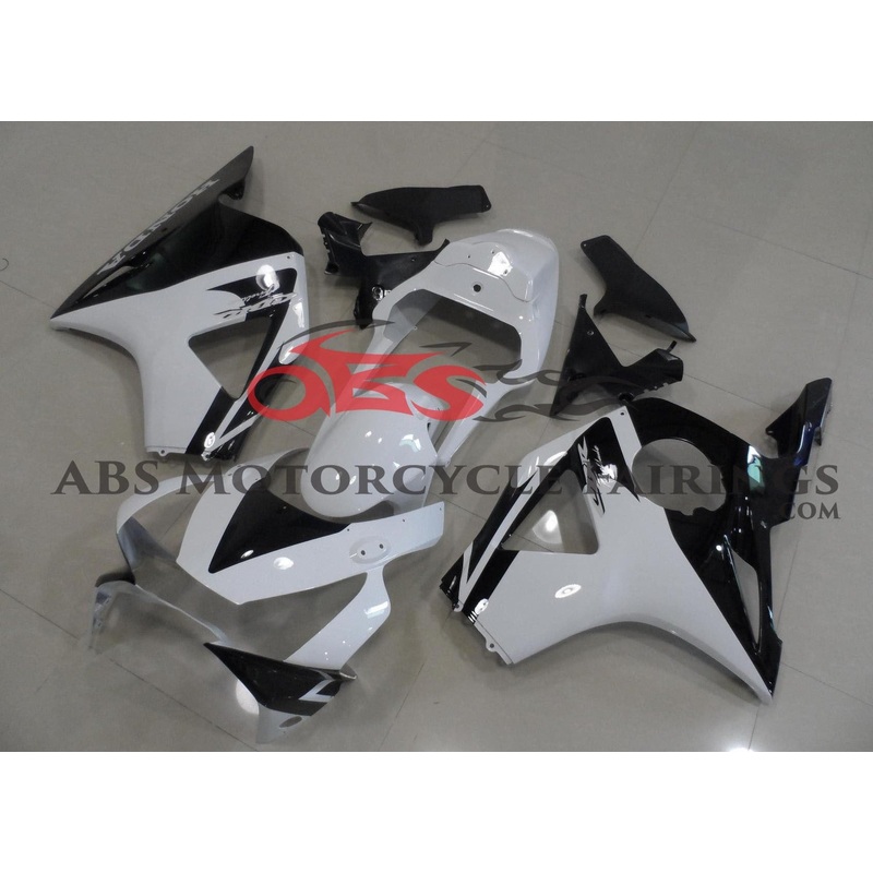 HONDA CBR900RR 954 (2002-2003) Black & White Fairings Clear Windscreen: Free No Bolt Kit