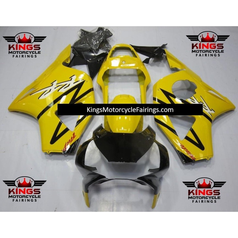 HONDA CBR900RR 954 (2002-2003) Black, Yellow & White Fairings Clear Windscreen: Free No Bolt Kit