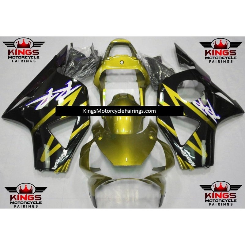 HONDA CBR900RR 954 (2002-2003) GOLD, BLACK & WHITE FAIRINGS Clear Windscreen: Free No Bolt Kit