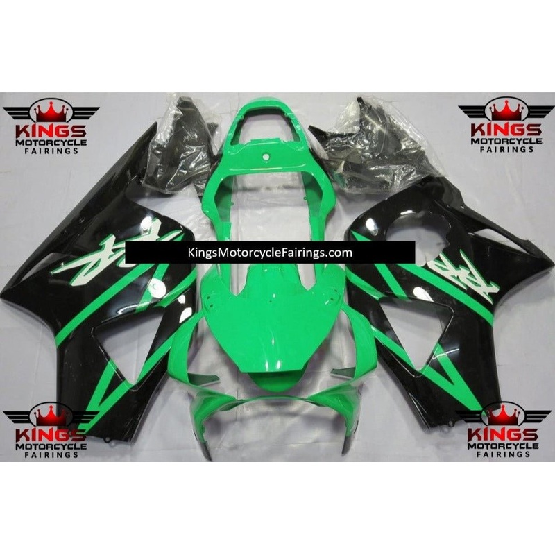 HONDA CBR900RR 954 (2002-2003) Green, Black & White Fairings Clear Windscreen: Free No Bolt Kit
