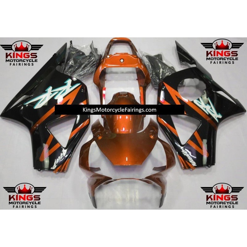 HONDA CBR900RR 954 (2002-2003) Orange, Black & White Fairings Clear Windscreen: Free No Bolt Kit