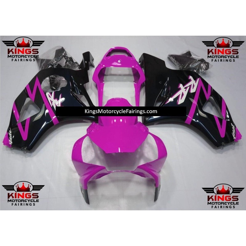 HONDA CBR900RR 954 (2002-2003) Pink, Black & White Fairings Clear Windscreen: Free No Bolt Kit