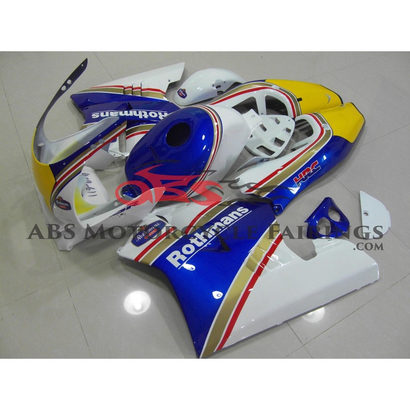 Honda NSR250R MC28 (1994) Blue, Yellow, White, Red & Gold Rothmans Fairings Rothmans Blue & White Clear (Injection Mold) Select Bolt Kit