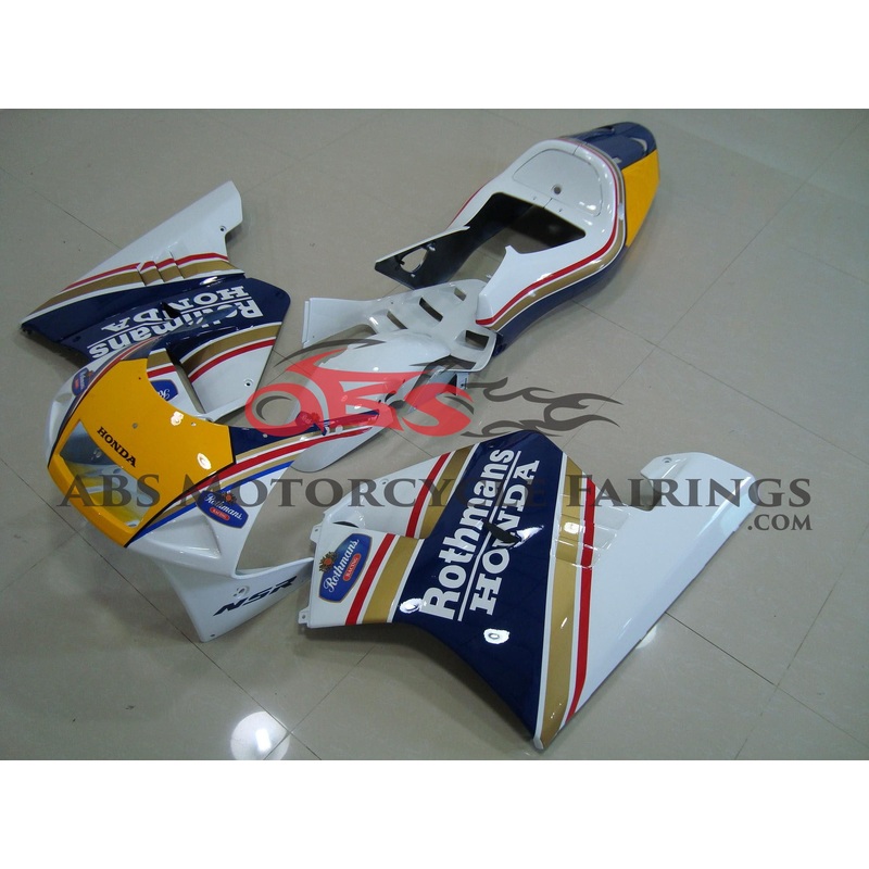 Honda NSR250R MC28 (1994) White, Blue, Yellow, Gold & Red Rothmans Fairings Rothmans Blue & White Clear (Injection Mold) Select Bolt Kit