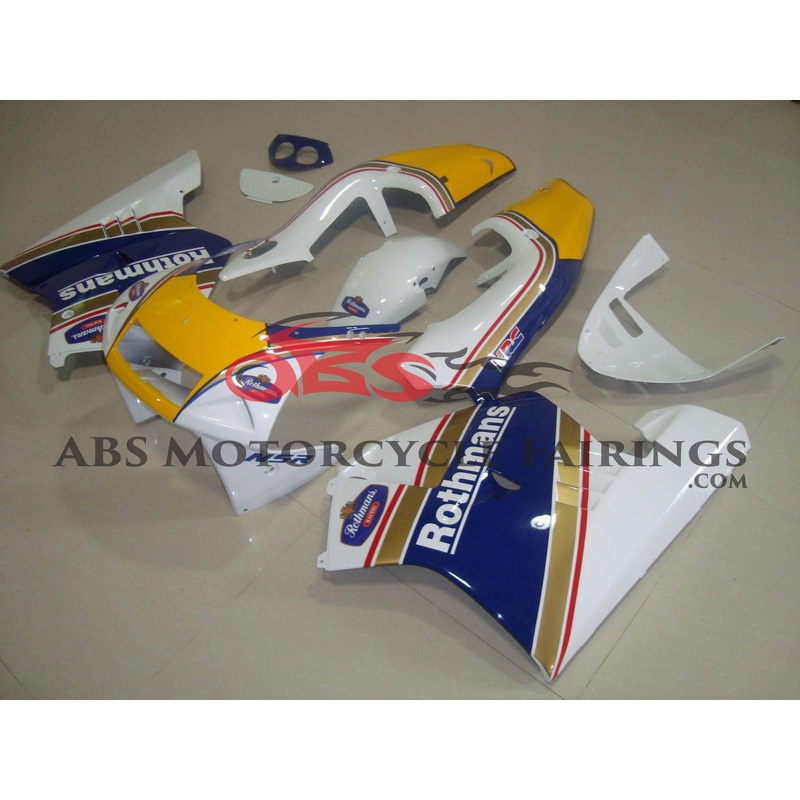 Honda NSR250R MC28 (1994) Yellow, Blue, White, Gold & Red Rothmans Fairings Rothmans Blue & White Clear (Injection Mold) Select Bolt Kit