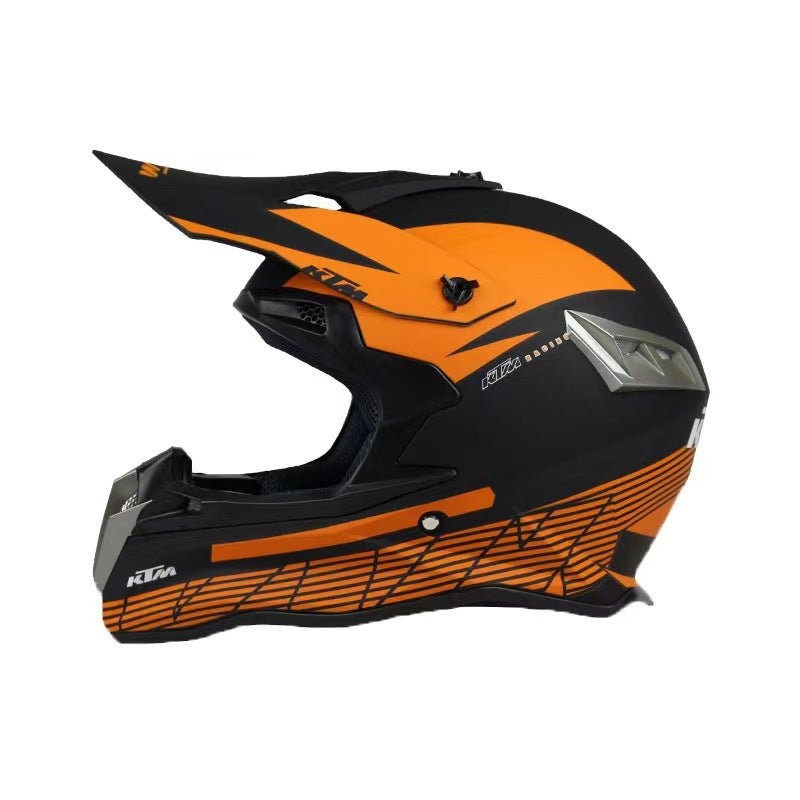 Matte Orange & Matte Black Dirt Bike Motorcycle Helmet Small (S)= 54-55 CM’s