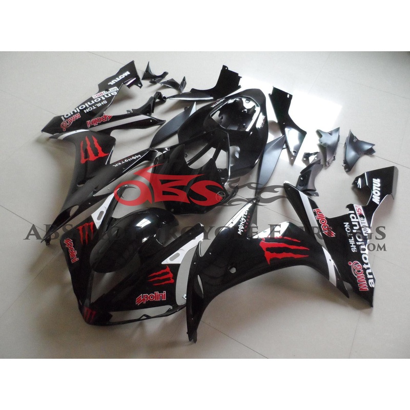 Monster Black 2004-2006 Yamaha YZF-R1 Monster Black Clear (Injection Mold) Select Bolt Kit