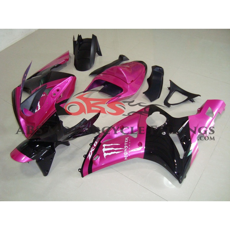 Monster Pink & Black 2003-2004 Kawasaki ZX-6R 636 Monster Pink & Black Clear (Injection Mold) Select Bolt Kit