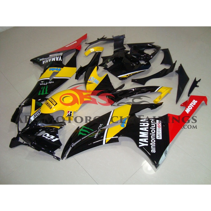 Monster Polini Black & Yellow 2008-2012 Yamaha YZF-R6 Monster Polini Black & Yellow Clear (Injection Mold) Select Bolt Kit