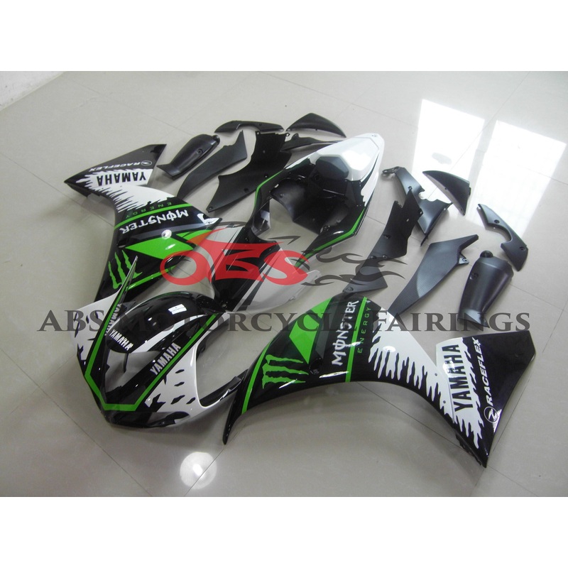 Monster Special Green & Black 2009-2011 Yamaha YZF-R1 Monster Special Green & Black Clear (Injection Mold) Select Bolt Kit