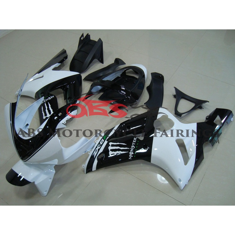 Monster White & Black 2003-2004 Kawasaki ZX-6R 636 Monster White & Black Clear (Injection Mold) Select Bolt Kit